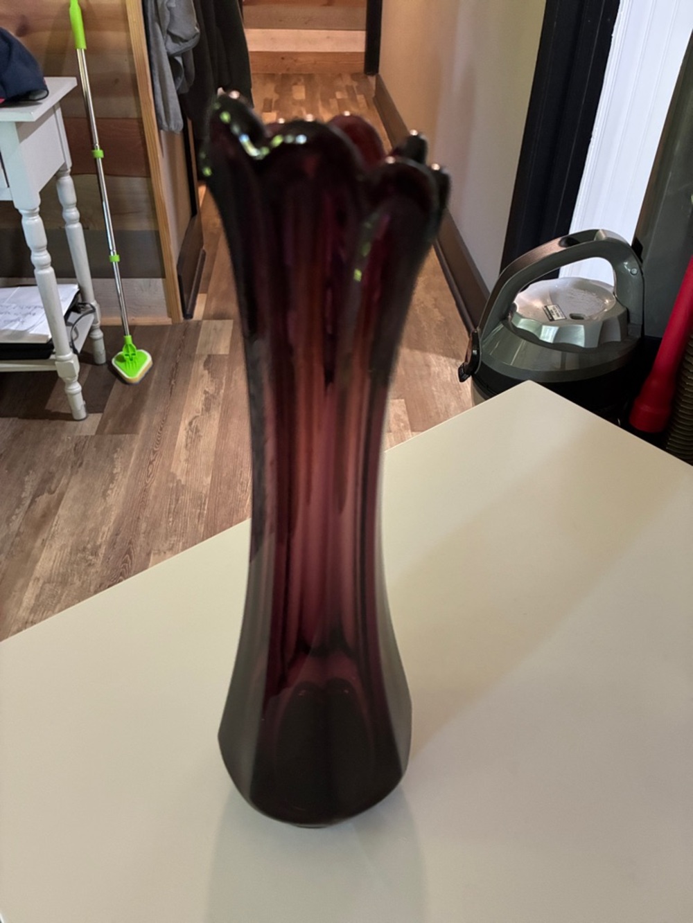 Rich Plum Glass Bud Vase - Home Accents